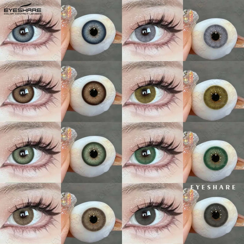 EYESHARE Colored Contact Lenses Fashion Blue Eyeglass Lenses Green Colored Lenses Brown Natural Lenses 1 Pair