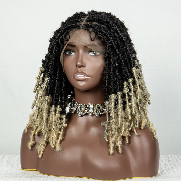 Synthetic Braided Bob Wigs Dreadlocks Lace Front Braiding Hair Wig Crochets Braids Wig Butterfly Locs Crochet Hair Wig for Women