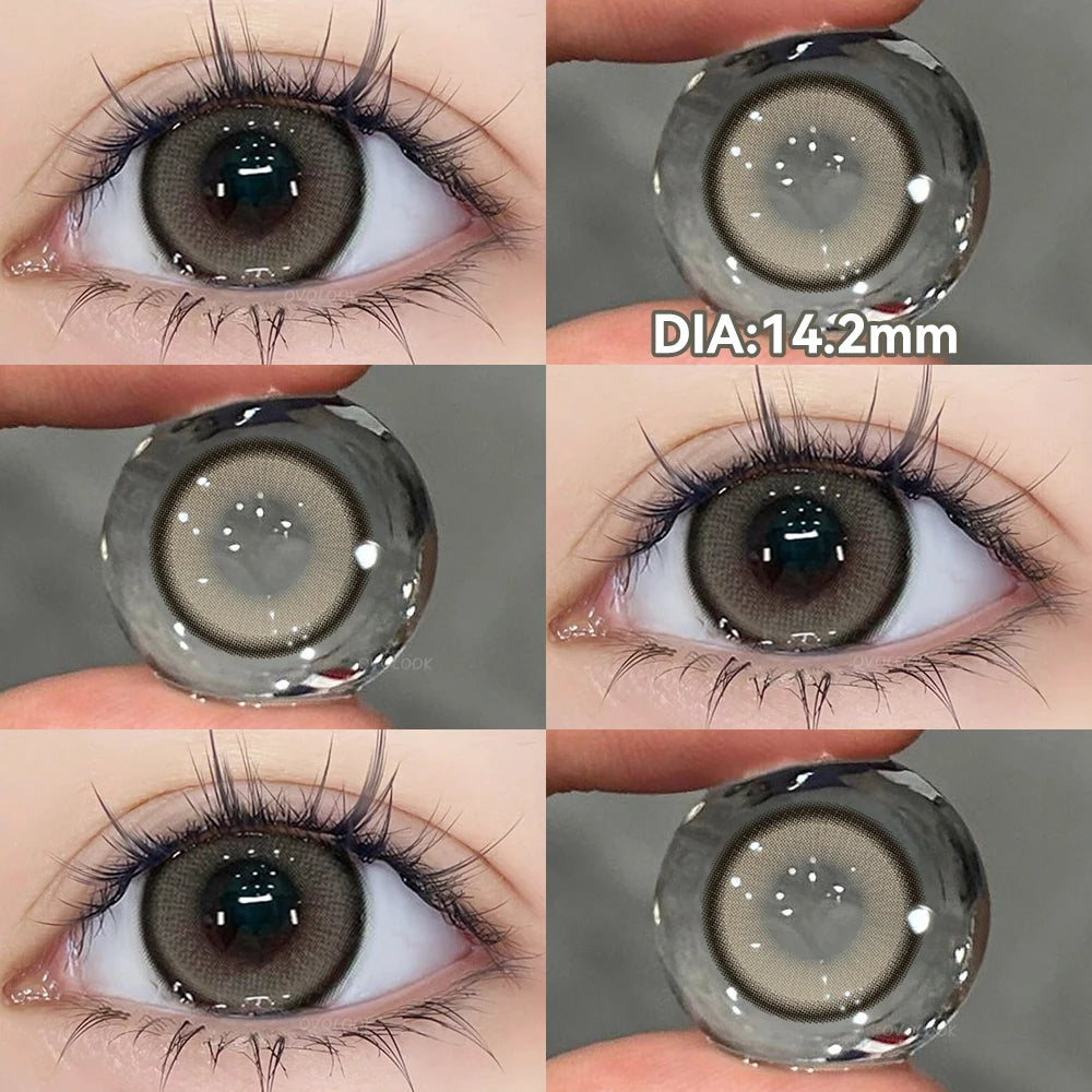 OVOLOOK-1 Pair Halloween Contact Lenses Beauty Eye Color Lenses Cosplay Pupils Myopia Lens with Prescription Natural Blue Lens