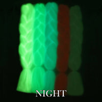 24 Inch Glow in the Dark Braiding Hair – Synthetic Rainbow Jumbo Braid Extensions