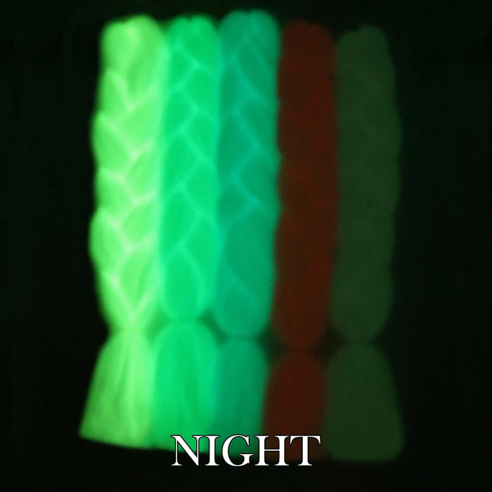 24 Inch Glow in the Dark Braiding Hair – Synthetic Rainbow Jumbo Braid Extensions