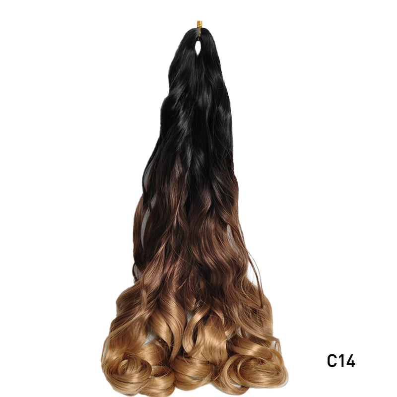 French Curls Braiding Hair Extensions Synthetic Hair Loose Wave Spiral Curl Braids High Temperature Ombre Pre Stretched Hair