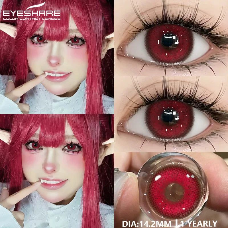 EYESHARE 1pair Colored Contact Lenses Purple Eye Lens Yearly Cosplay Blue Green Cosmetic Contacts Helloween Soft Makeup Pupils