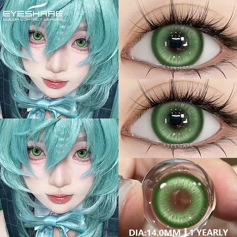 EYESHARE 1pair Colored Contact Lenses Purple Eye Lens Yearly Cosplay Blue Green Cosmetic Contacts Helloween Soft Makeup Pupils