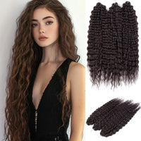 22 Inch Ombre Blonde Rainbow Water Wave Crochet Hair – 300g Synthetic Curly Braiding Extensions