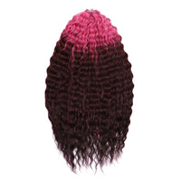 22 Inch Ombre Blonde Rainbow Water Wave Crochet Hair – 300g Synthetic Curly Braiding Extensions