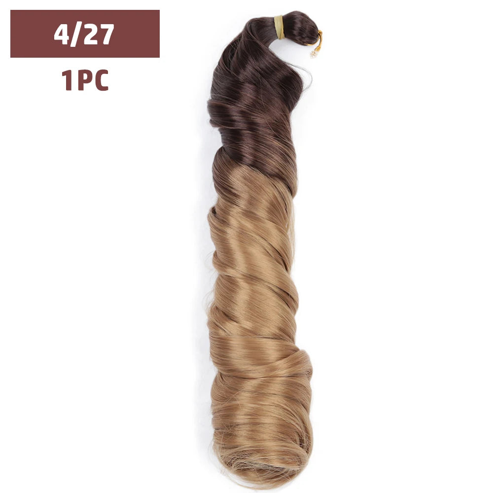 French Curls Braiding Hair 12-24inch Hair Extensions Synthetic Hairs Spiral Curls Braids Pre Stretched Loose Wave Braiding Hair