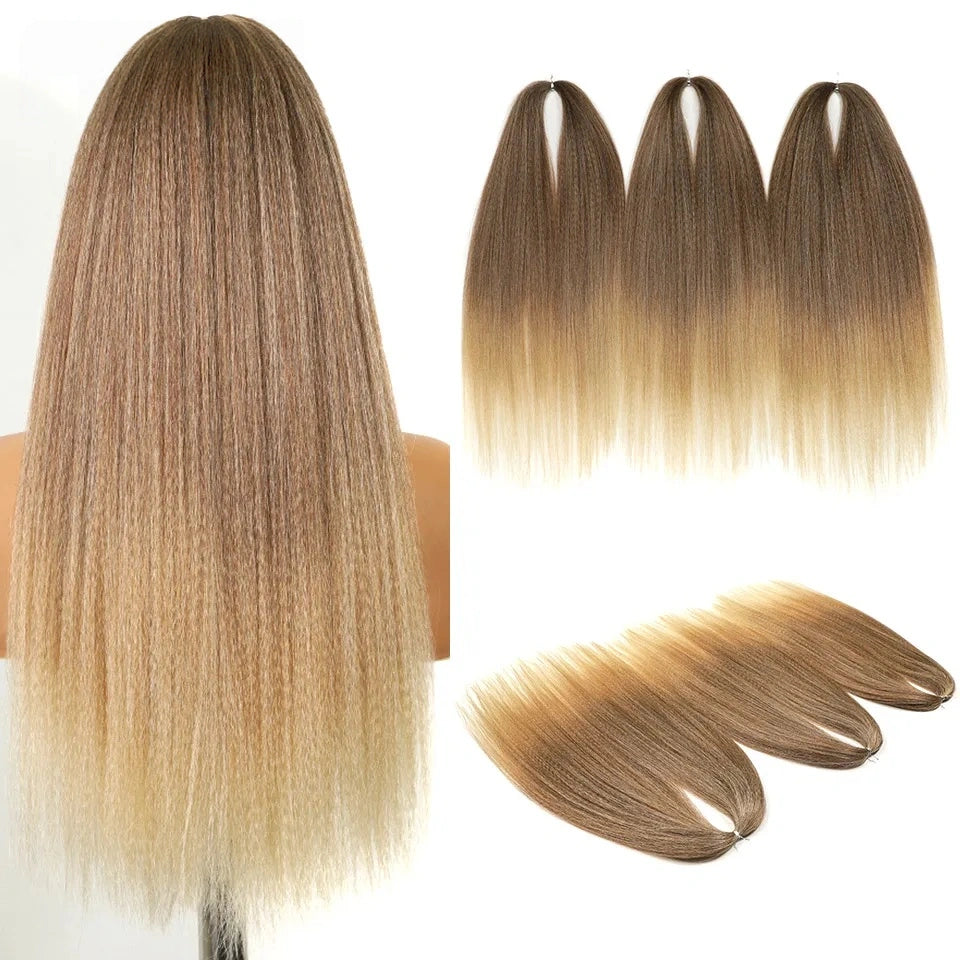 24" Yaki Straight Braiding Hair – Soft & Full (3 Packs)