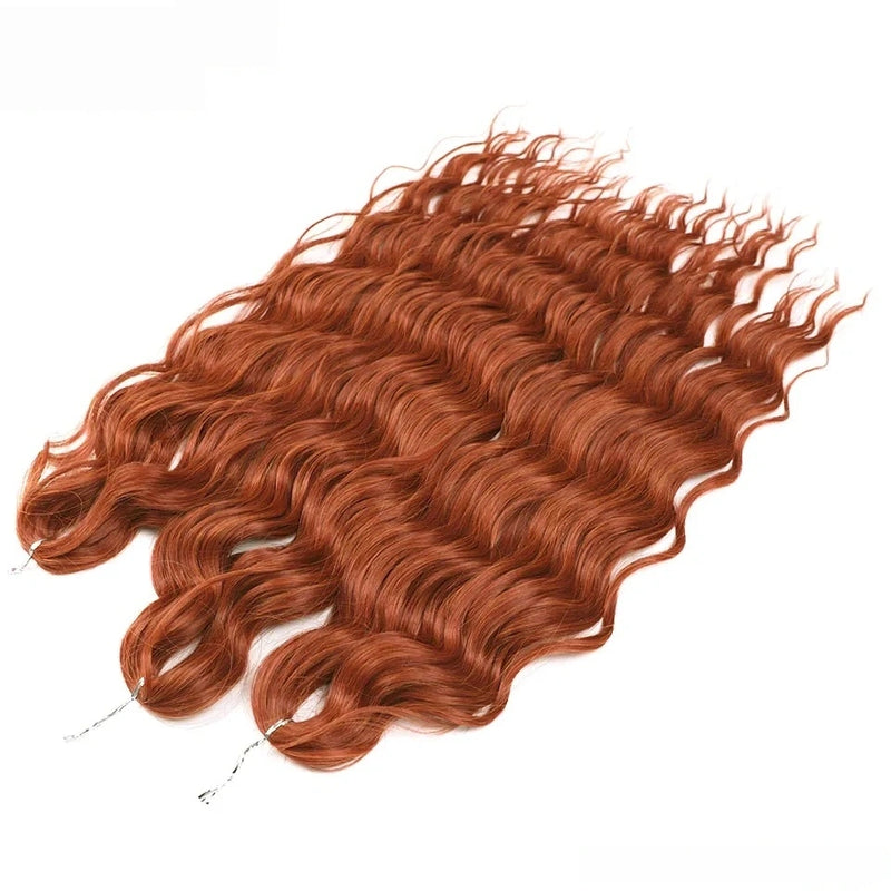 Water Wave Ombre Blonde Braiding Hair Extensions – Deep Wave Afro Curl Crochet for Women