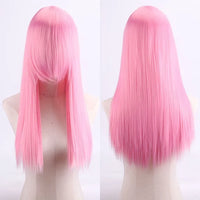 Cosplay Synthetic Wig 60cm Long Straight Curly Hairpiece Thickened High Temp Fiber Rainbow Color Rose Cap Party Halloween