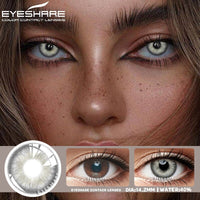 EYESHARE カラーコンタクトレンズ 目用 2 個 ナチュラル ブラウン コンタクト レンズ グレー ブルー レンズ 毎年美しい瞳孔コンタクト レンズ