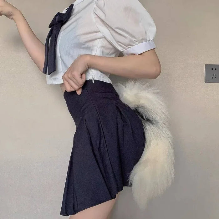 Long Hair Beast Tail – Extra Large Plush Fox Wolf Tail for Cosplay, Furry & Halloween