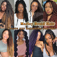 18 Inch Marley Twist Crochet Hair – Ombre Black to Blonde Synthetic Afro Braiding Hair