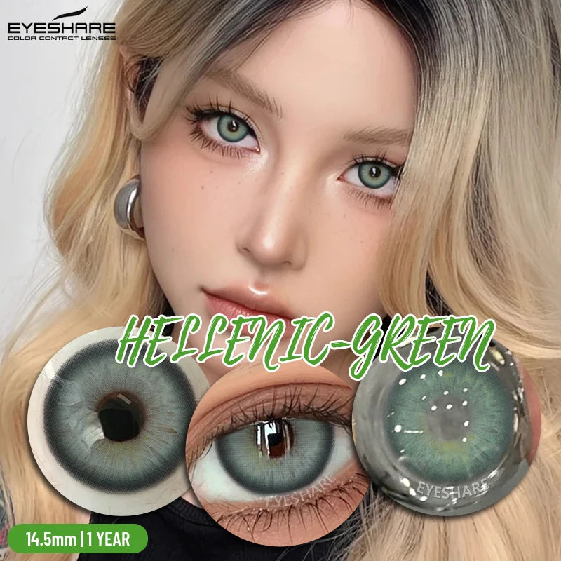 EYESHARE 1pair New Color Contact Lenses for Eyes Brown Eyes Lens Fashion Blue Lenses Green Beautiful Pupil Yearly Gray Contact