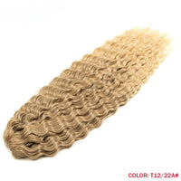 22 Inch Ombre Blonde Rainbow Water Wave Crochet Hair – 300g Synthetic Curly Braiding Extensions