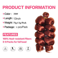 12Inch French Curls Braiding Hair Extensions Synthetic Hair Loose Deep Wave Crochet Braids Pre Stretched Spiral Curly for Women