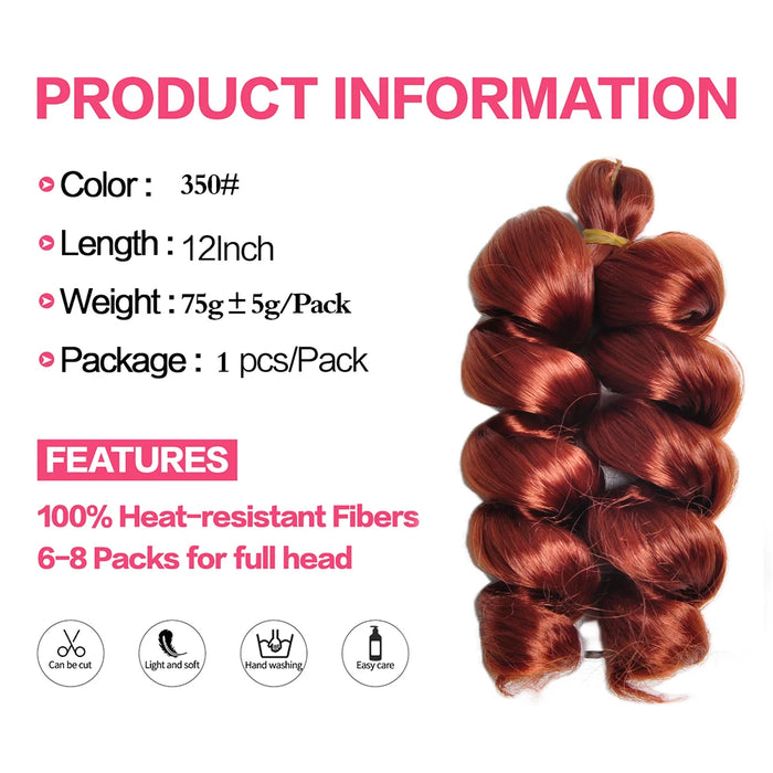 12Inch French Curls Braiding Hair Extensions Synthetic Hair Loose Deep Wave Crochet Braids Pre Stretched Spiral Curly for Women