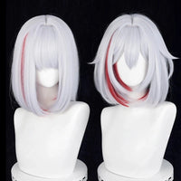 Topaz Short Cosplay Wig 35cm – Purple Mixed Silver White Red Heat Resistant Synthetic Wig
