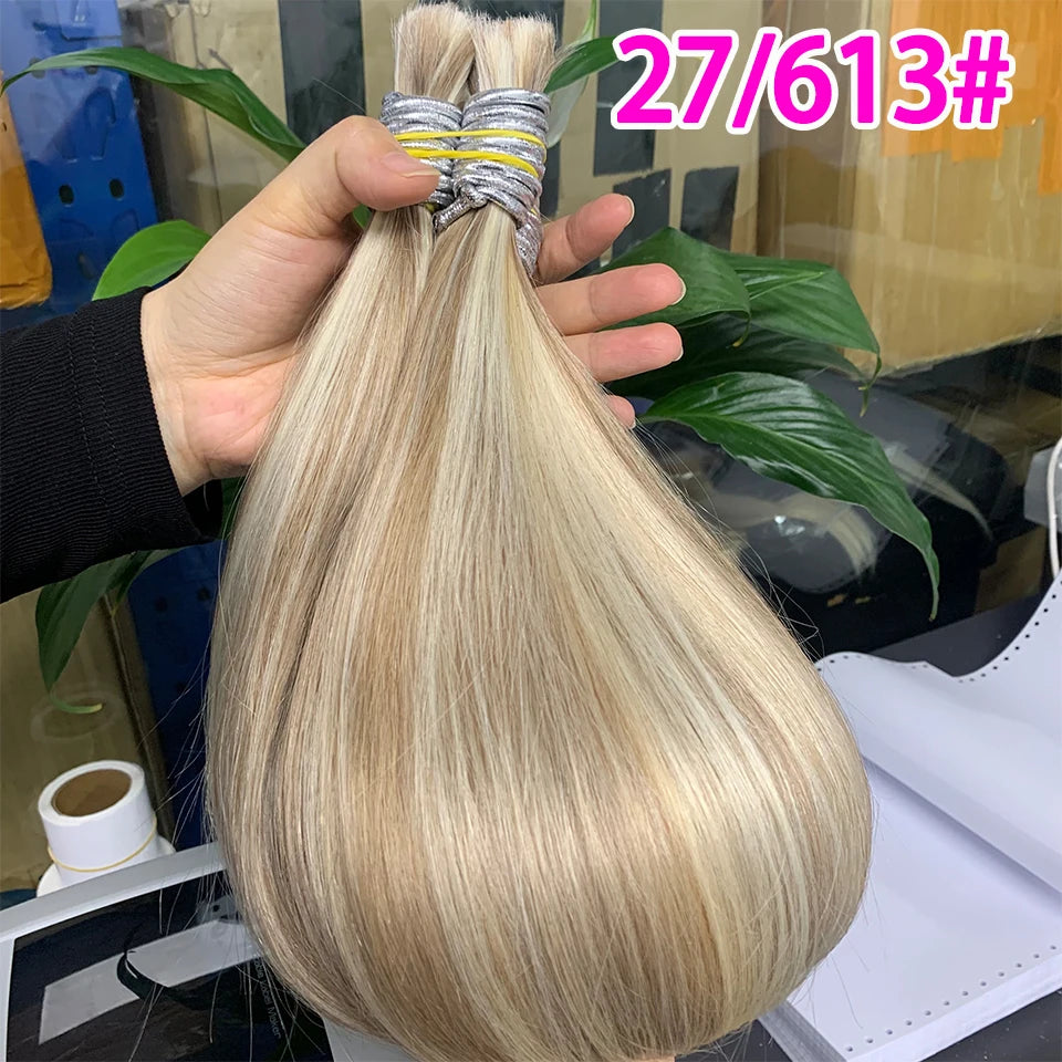 Colored Straight Human Hair Bulk for Braiding