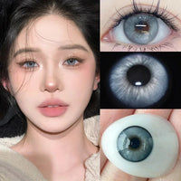 KSSEYE 1 Pair Korean Lenses Colored Contact Lenses  Myopia Beauty Pupil Soft Blue Lens