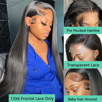 Straight 13×6 Human Hair Lace Frontal Closure Only