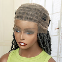 36 Inch Synthetic Braided Hair Wig Full Lace Ombre Colored Hair Wig for Black Women Box Braids Twisted Hairstyle Wigs
