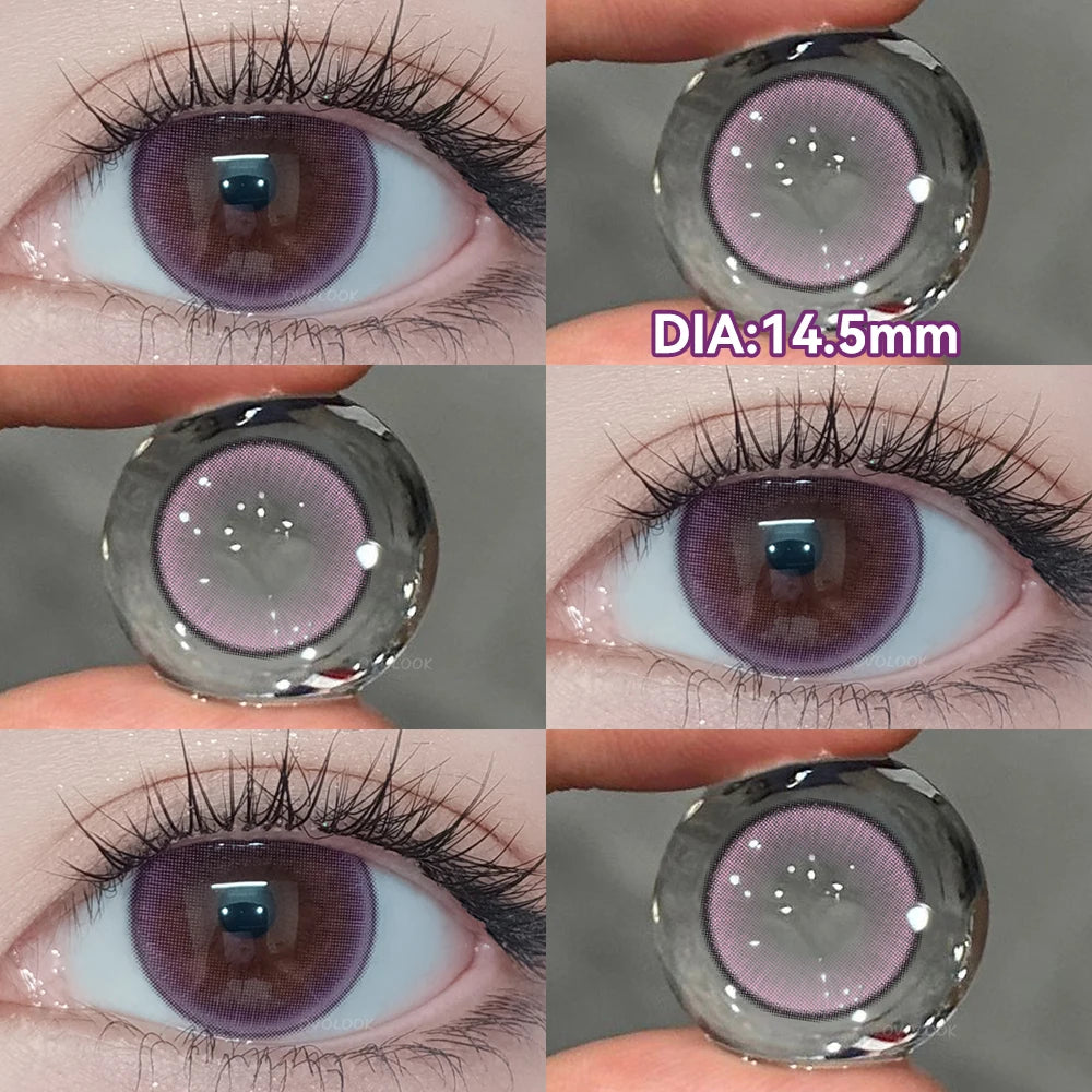 OVOLOOK-1 Pair Halloween Contact Lenses Beauty Eye Color Lenses Cosplay Pupils Myopia Lens with Prescription Natural Blue Lens