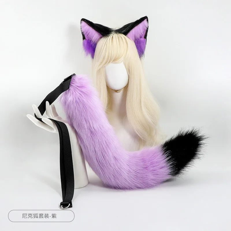 New Red Fox Anime Beast Ear Beast Tail Wolf Ear Cat Ear Headband Nick Fox Nick COSPLAY Simulation Fox Ears Hair Accessories
