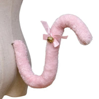 Plush Cat Tail Cosplay Accessory – Cute Anime Lolita Maid Style with Bells, Handmade Costume Prop