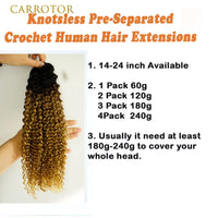 1B/27 Highlight Curly Human Hair for Crochet Braids