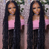 40" Dreadlock Wig Synthetic Full Lace Braided Wigs For Women Box Braids Wig Locs Braid Wig