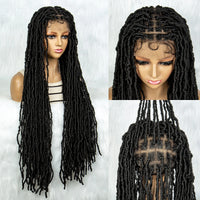 Pink Blue Full Lace Braided Wigs Synthetic Lace Front Wig Braid African With Baby Hair Braids Butterfly Locs Dreadlocks Wigs