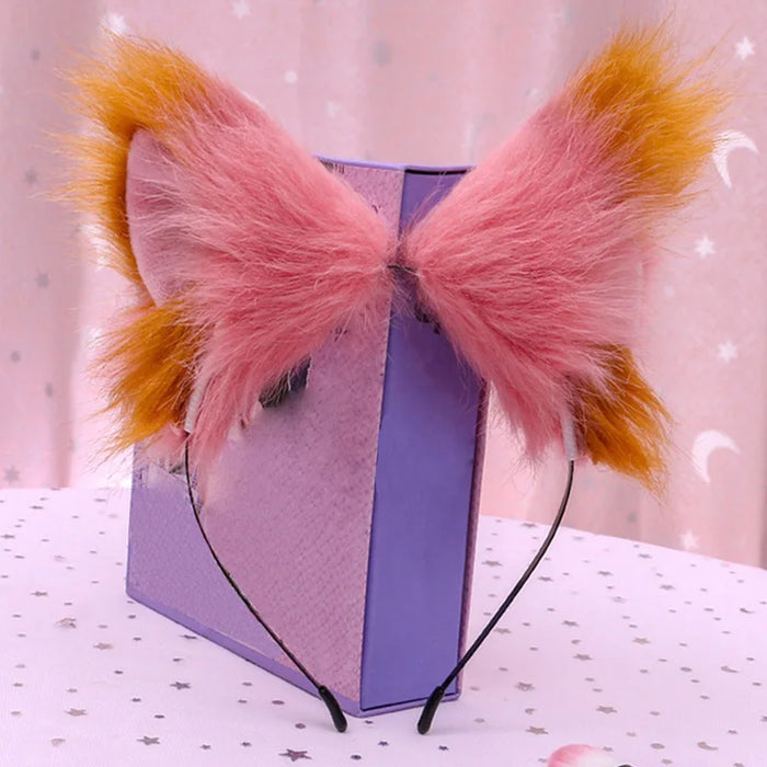 Furry Animal Cat Fox Ear Hair Hoops Party Cosplay Fur Hairband Girls Fashion Halloween Anime Headbands Headwear Hair Accessories