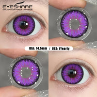 EYESHARE 1Pair Color Contact Lenses For Eyes Anime Purple Colored Lenses Pink Cosplay Halloween Makeup Lenses Yearly Eye Contact