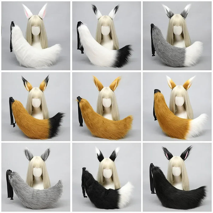 Plush Cosplay Tail – Soft Faux Fur Animal Tail with Adjustable Belt for Adults