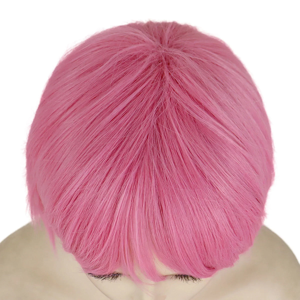 Short Pink Straight Synthetic Cosplay Wig with Bangs – Costume Wig for Women