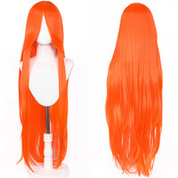 100cm Long Straight Synthetic Wig with Bangs – Pink Purple Cosplay Wig for Women