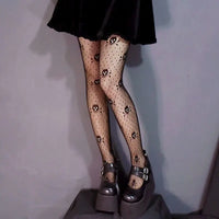 Japanese Lolita Retro Floral Rattan White Hosiery Hot Tights Classic Lolita Hollowed Out Lace Mesh Stockings Bottomed Pantyhose