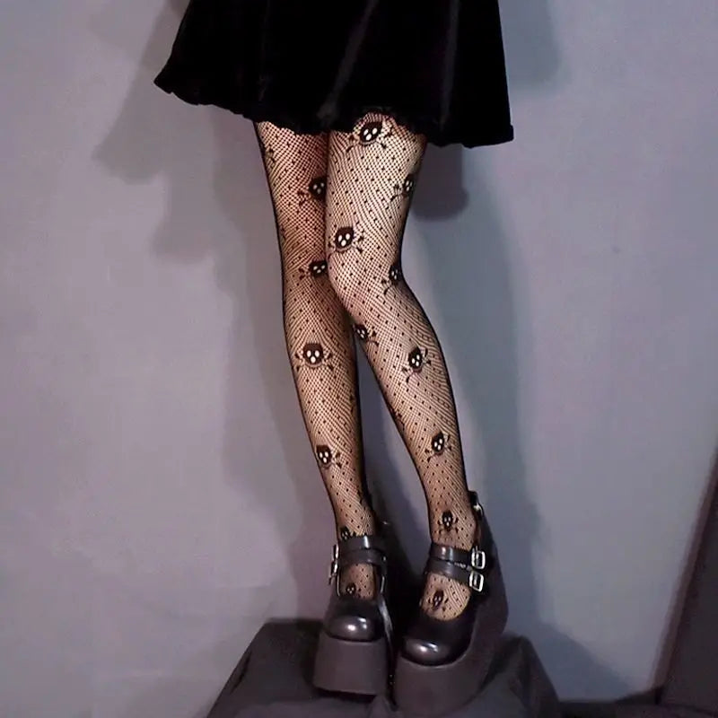 Japanese Lolita Retro Floral Rattan White Hosiery Hot Tights Classic Lolita Hollowed Out Lace Mesh Stockings Bottomed Pantyhose