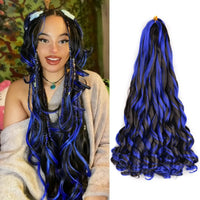 22inch Synthetic Loose Wave Crochet Hair French Curly Braiding Hair Extensions Pre Stretched Curly Crochet hair for Black Women