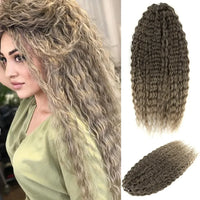 22 Inch Ombre Blonde Rainbow Water Wave Crochet Hair – 300g Synthetic Curly Braiding Extensions