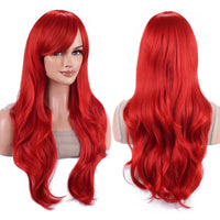 70cm Long Colorful Synthetic Hair Water Wavy Cosplay Wigs with Bangs Costume Wig for Women