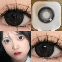 Black Large Diameter Color Contact Lenses for Eyes Annual Soft Round Beautiful Pupils KSSEYE 1 Pair