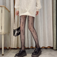 Japanese Lolita Retro Floral Rattan White Hosiery Hot Tights Classic Lolita Hollowed Out Lace Mesh Stockings Bottomed Pantyhose