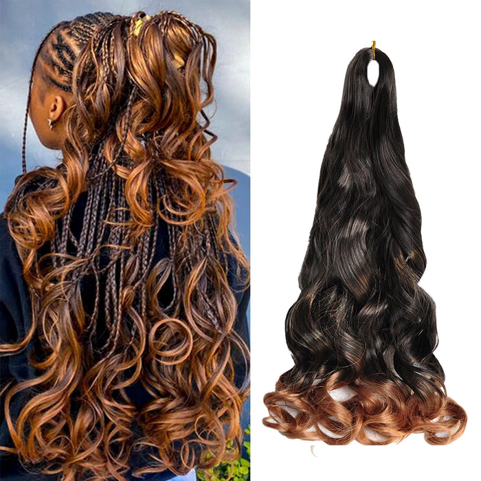 24 Inch French Curl Braiding Hair – 75g Loose Wave Ombre