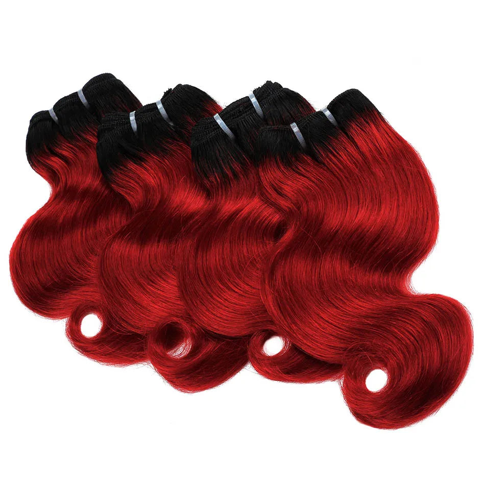 Ombre Body Wave Human Hair Bundles with Closure