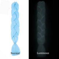 24 Inch Glow in the Dark Braiding Hair – Synthetic Rainbow Jumbo Braid Extensions