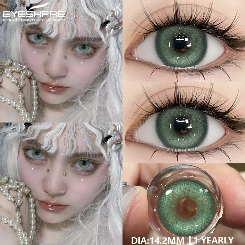 EYESHARE 1pair Colored Contact Lenses Purple Eye Lens Yearly Cosplay Blue Green Cosmetic Contacts Helloween Soft Makeup Pupils