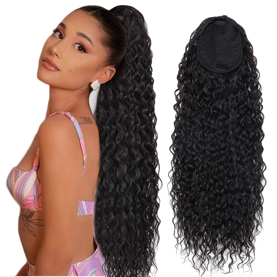 Long Curly Ponytail Extensions Synthetic Horse tails Curly False Tail For Women 32Inch Hairpiece Ponytail Hair Extensions