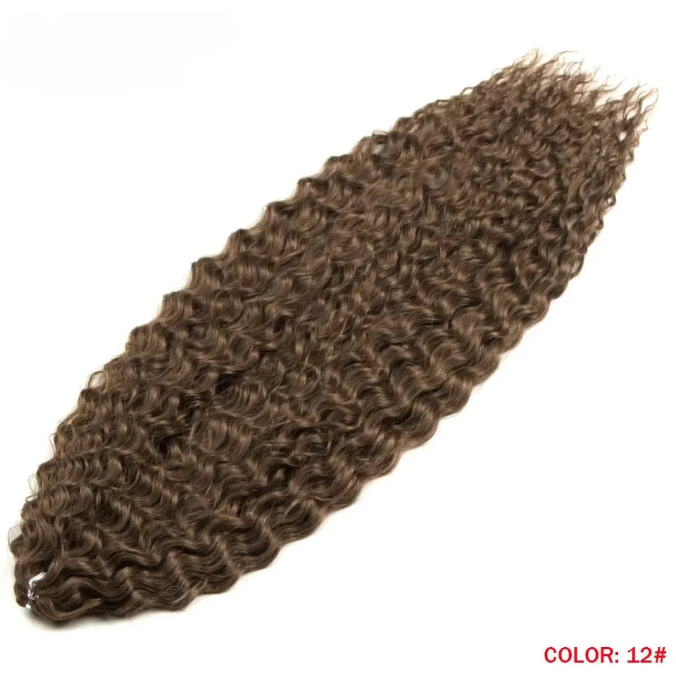 22 Inch Ombre Blonde Rainbow Water Wave Crochet Hair – 300g Synthetic Curly Braiding Extensions